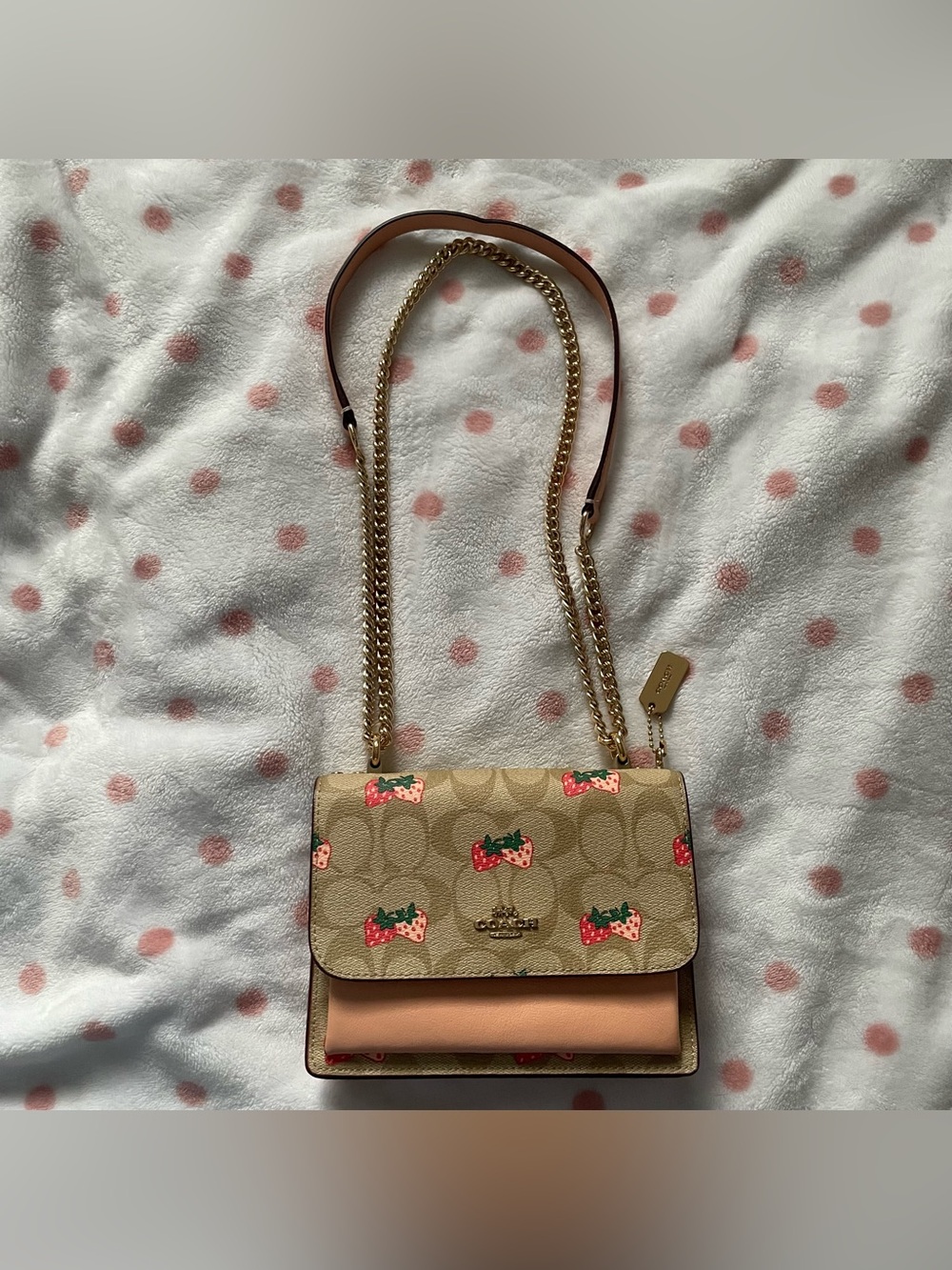 strawberry coach mini klare crossbody shoulder bag, rare and hard to find🍓